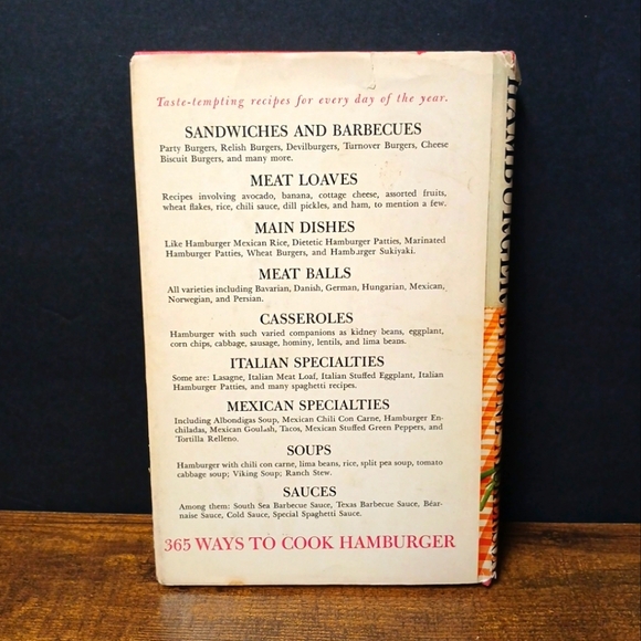 Vintage 1960 Cook Book 365 Ways to Cook Hamburger by Doyne Nickerson H/C D/J - Picture 2 of 8